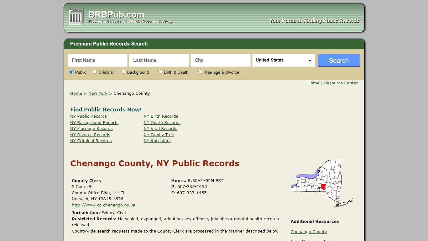 Chenango County Public Records | Search New York Government Databases