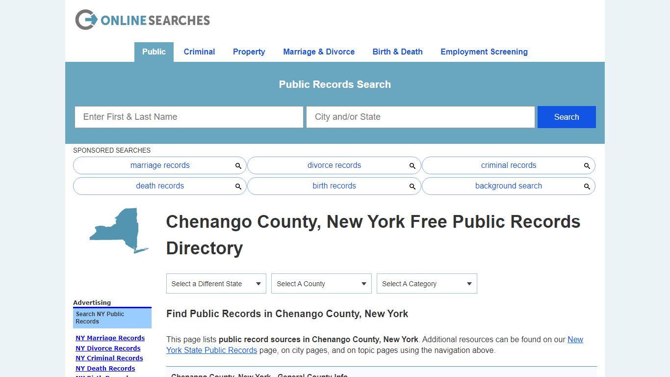 Chenango County, New York Public Records Directory