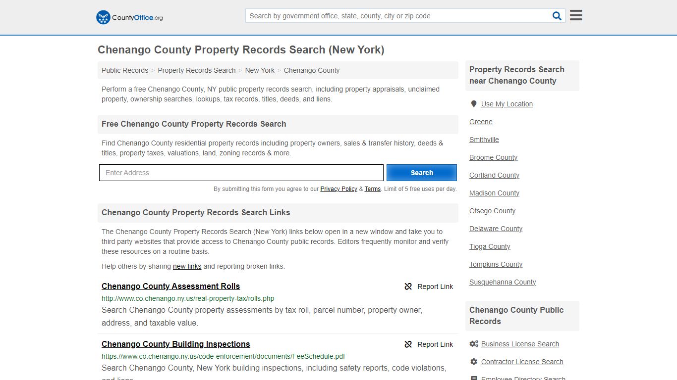 Chenango County Property Records Search (New York) - County Office